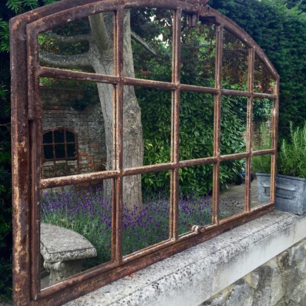 Extra Wide Arch Garden Industrial Mirror