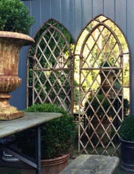 Gothic Garden Arched Diamond Design Window Mirrors