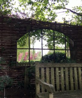 Green Rustic Outside Garden Mirror