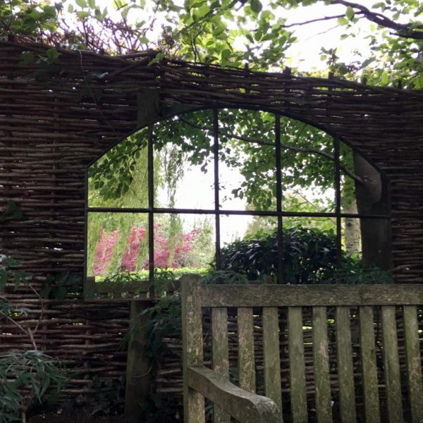 Green Rustic Outside Garden Mirror