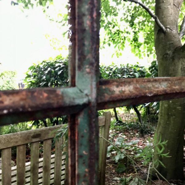 Green Rustic Outside Garden Mirror