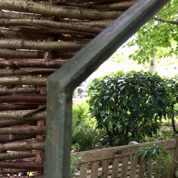 Green Rustic Outside Garden Mirror