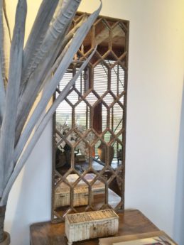 Hexagonal Design Window Frame Mirror