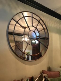 Huge Architectural Circular Rustic Mirror