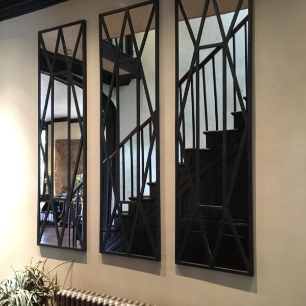 Art Deco French Style Iron Work Panelled Mirrors