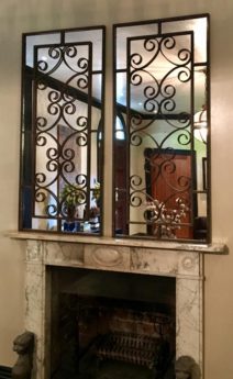 Pair of Decorative Iron Work Mirror Panels