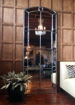 Pair of Tall Architectural Panelled Window Mirrors