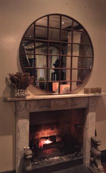 Panelled Industrial Circular Window Mirror