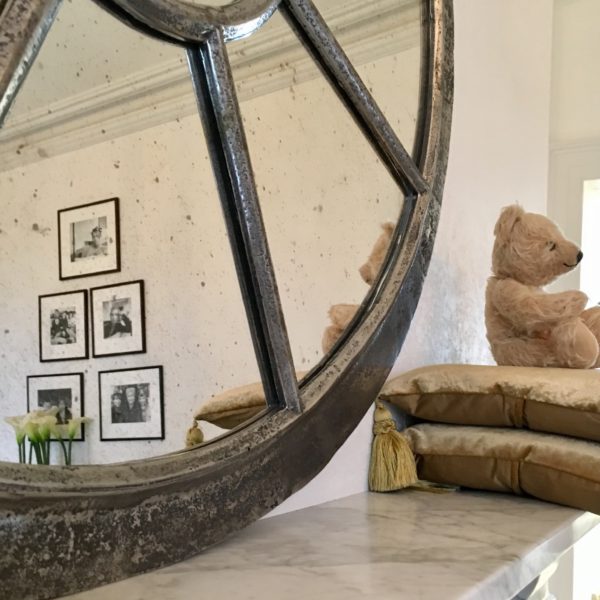 Polished Reclaimed Large Round Window Mirror - Aldgate Home Ltd