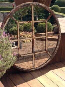 Rare Circular 12 Panel Cast Iron Window Frame