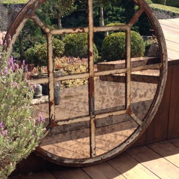 Rare Circular 12 Panel Cast Iron Window Frame