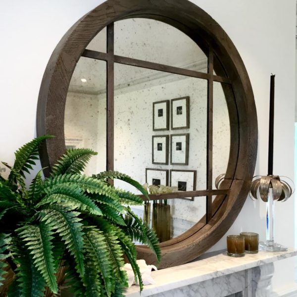 Extra Large Reclaimed Oak Circular Window Mirror