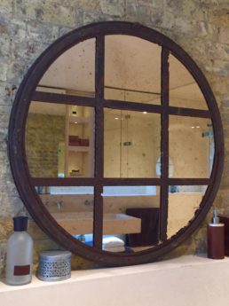 Reclaimed Rustic Circular Window Mirror