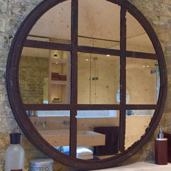 Reclaimed Rustic Circular Window Mirror