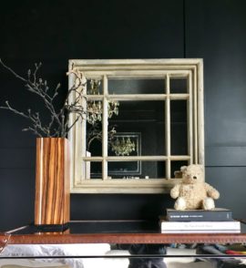 Reclaimed Wooden Aged Interior Window Mirror