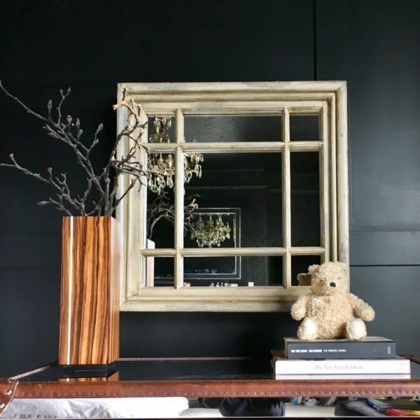 Reclaimed Wooden Aged Interior Window Mirror