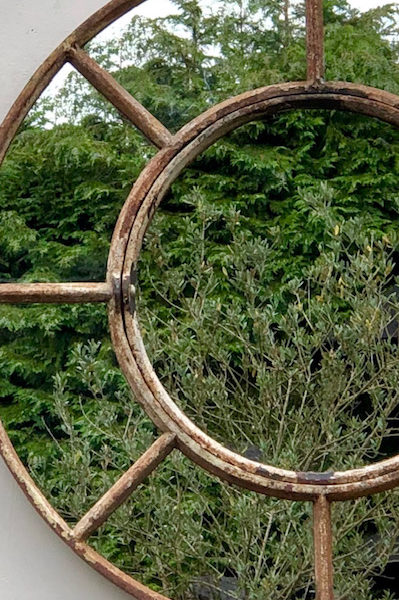 Panelled Circular Mirrors for the Home and Garden