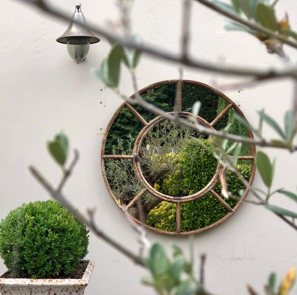 Panelled Circular Mirrors for the Home and Garden