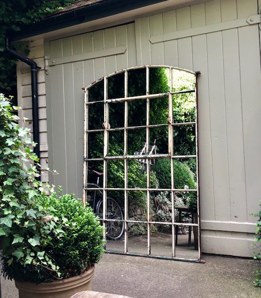 Slow Arch Cream and Green Architectural Reclaimed Mirror