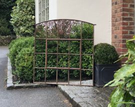 Slow Arch Rustic Panelled Window Mirror