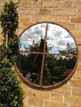 Small Circular Window Frame Mirror