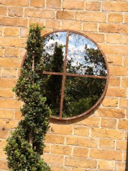 Small Circular Window Frame Mirror