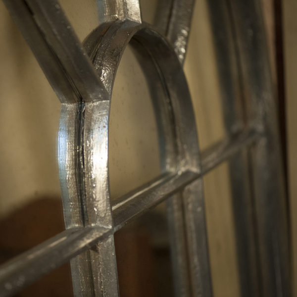 Tall Arch Cast Iron Window Frame Mirror