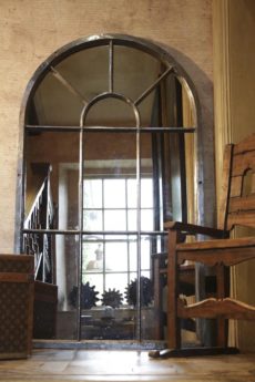 Tall Arch Cast Iron Window Frame Mirror