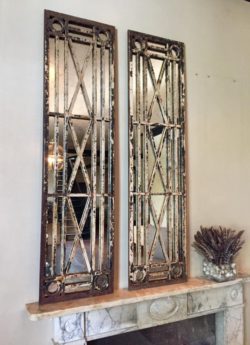 Unique Antique reclaimed Pair of Window Mirrors