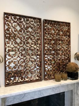 Victorian Decorative Ironwork Mirror Panels