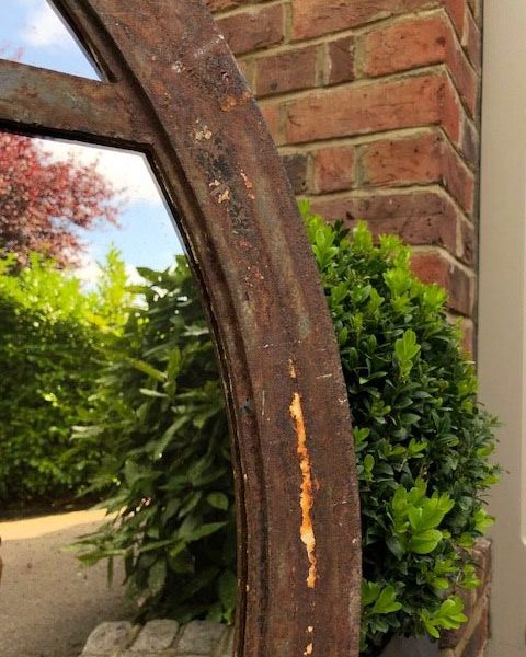 Vintage Circular Rustic Window Mirror