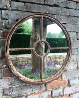 Vintage Rustic Circular Window Mirror