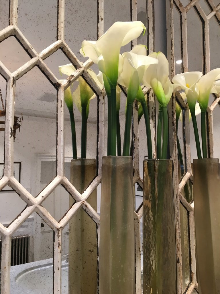 Vintage White Aged Decorative Mirror Panels Vintage White Aged Decorative Mirror Panels - Image 2