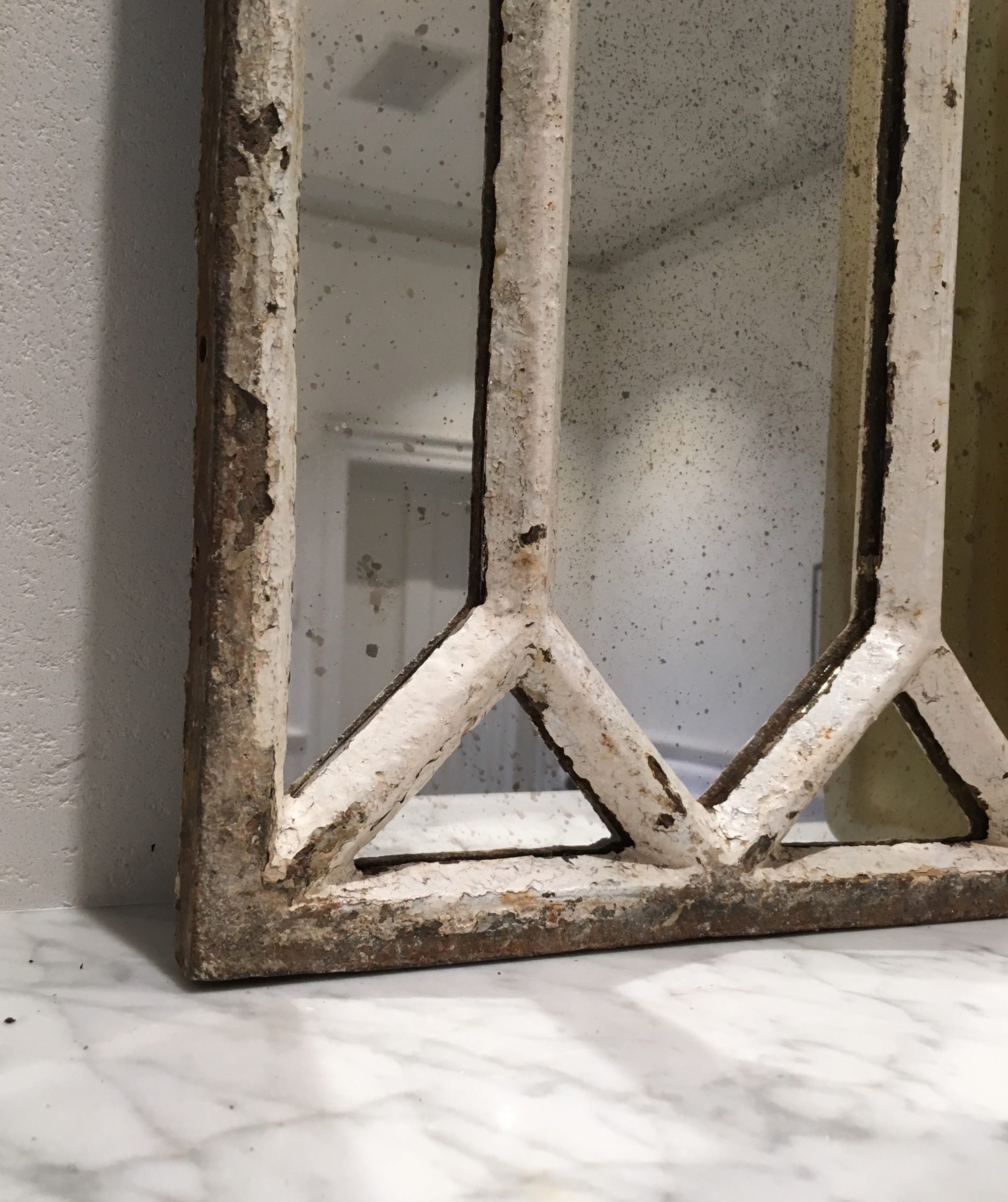 Vintage White Aged Decorative Mirror Panels Vintage White Aged Decorative Mirror Panels - Image 4