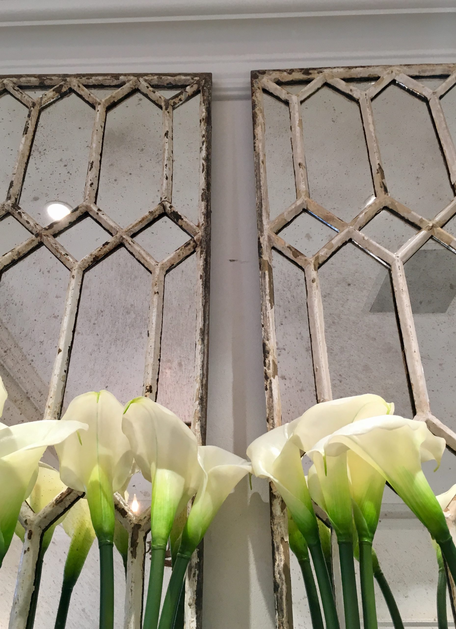 Vintage White Aged Decorative Mirror Panels Vintage White Aged Decorative Mirror Panels - Image 3