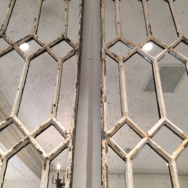 Vintage White Aged Decorative Mirror Panels - Image 6
