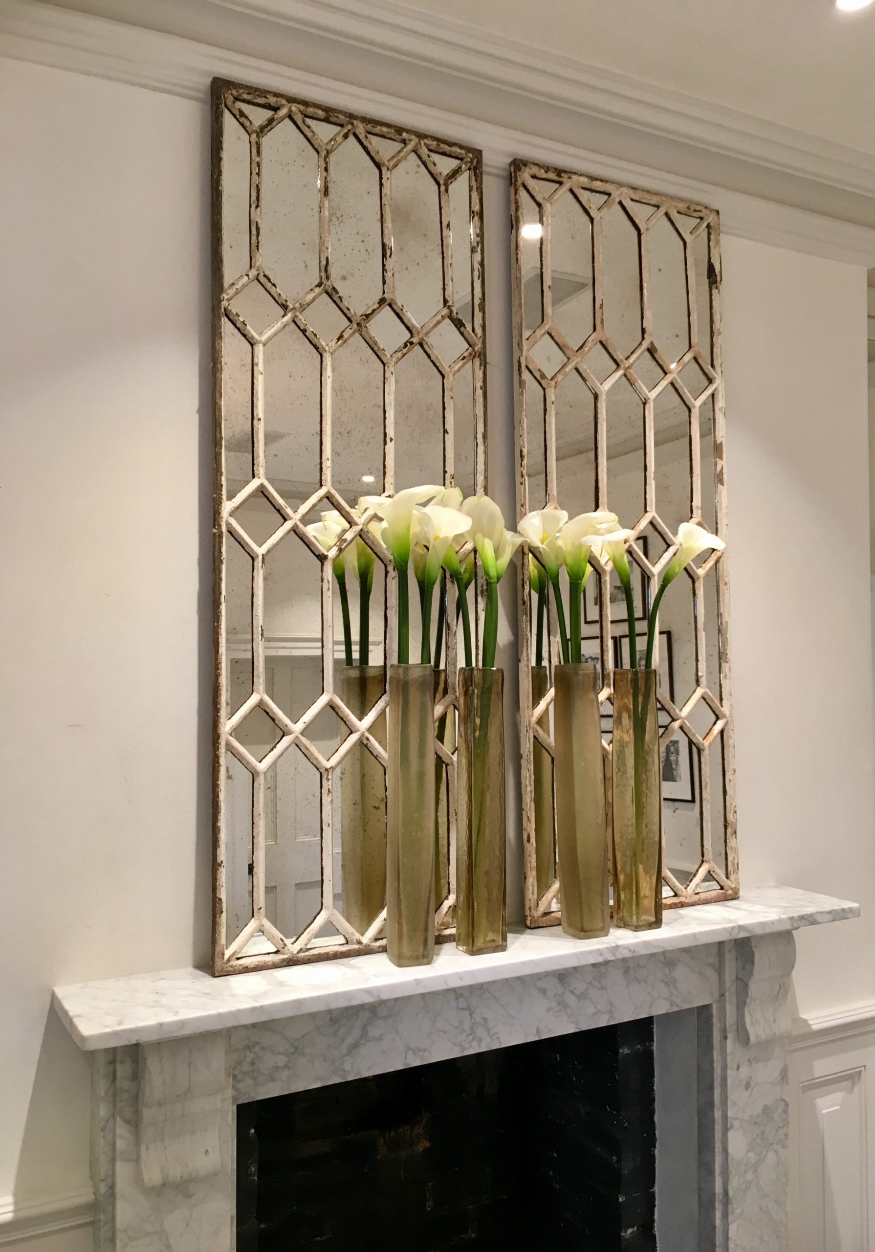 Vintage White Aged Decorative Mirror Panels Vintage White Aged Decorative Mirror Panels - Image 5