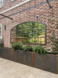 Aldgate Home Bespoke Arched Mirror for this Wimbledon Courtyard