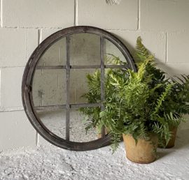 Original Panelled Period Circular Mirror