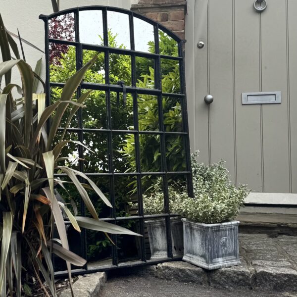 Black Aged Antique Slow Arch Mirror