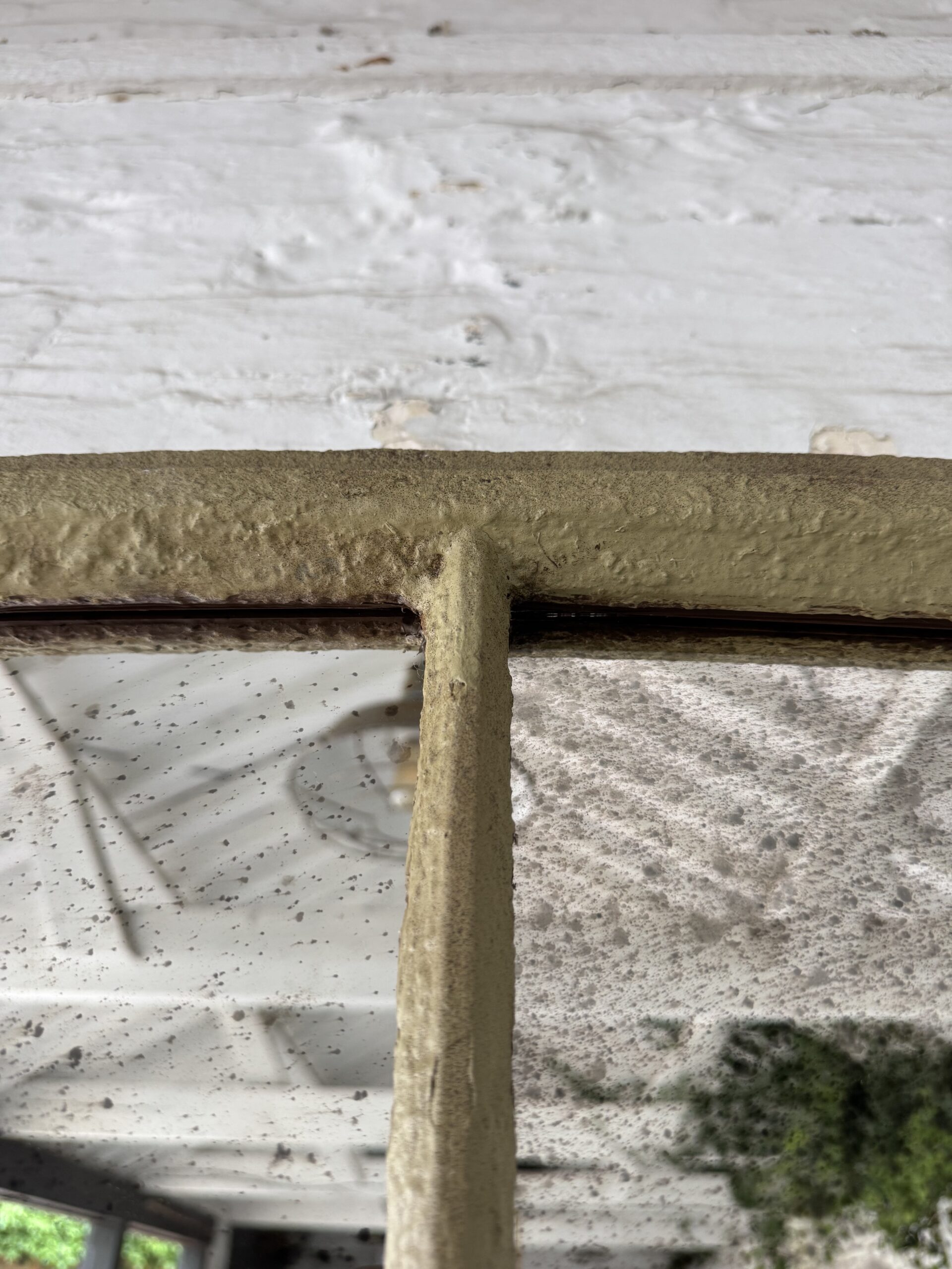 Large English Special Cast Iron Window Mirror aged-patina-mirror