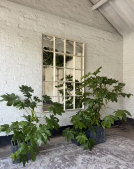 Cream English Heritage Cast Iron Garden and Home Mirror layered-cream-paint-garden-mirror